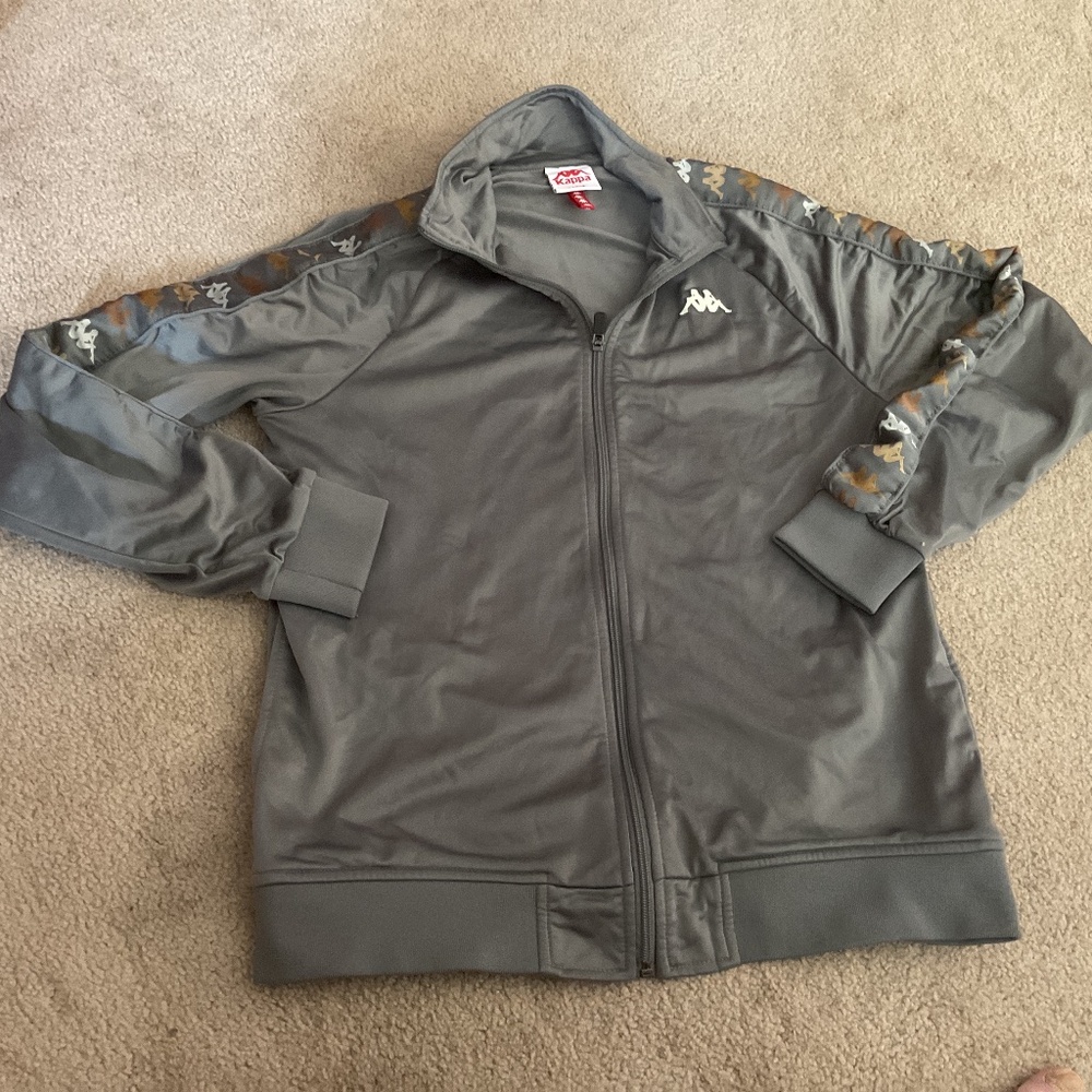 Kappa Grey Track Top Size Large